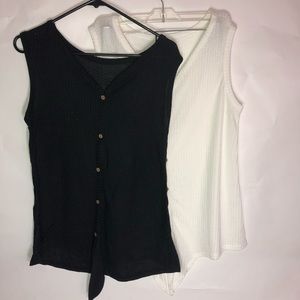 2 for 1 Black & White button up sweater vest